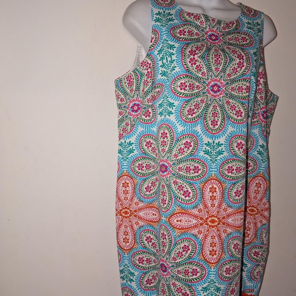 LONDON TIMES Woman's Sleeveless Floral Shift Dress - Size 14 - Picture 2 of 3